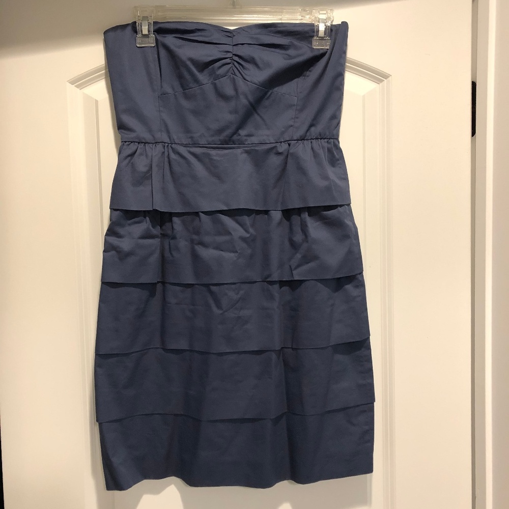 JCREW Size 2 Medium Blue Strapless layered dress